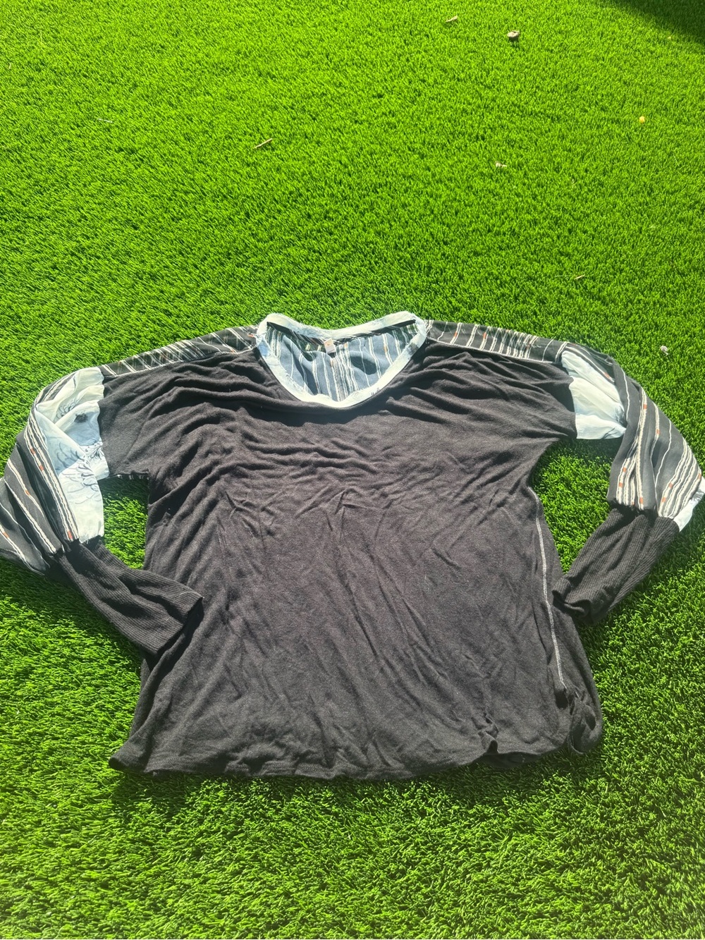 TINY by Free People patchwork mixed print long sleeve